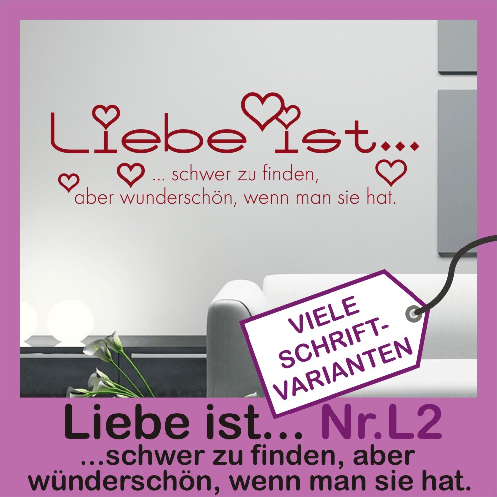 Wandtattoo NRL2 Vers LIEBE IST...20 weitere im Shop! eBay