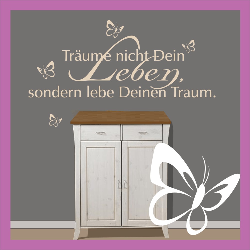 Wandtattoo Sprüche NR2 TRÄUME NICHT DEIN LEBEN 80x26cm eBay