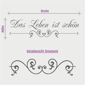 Wand Tattoo Sprüche Spruch DAS LEBEN IST SCHÖN 200x51cm eBay